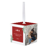 Ons eerste kerstfeest was Greenery 3 Foto Red Decoratie (Achter hoekig)