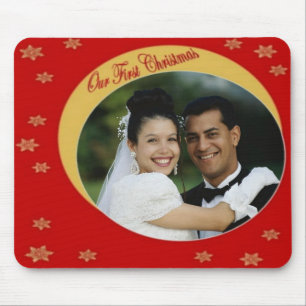 Ons eerste kerstfoto-Lijst Mousepad Muismat