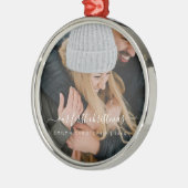 Ons eerste kersthandfotosjabloon met brieftekst metalen ornament (Links)