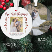 Ons eerste kersthuwelijk 2 foto modern ornament