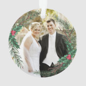 Ons eerste kersthuwelijk | Foto Mistletoe Ornament (achterkant)