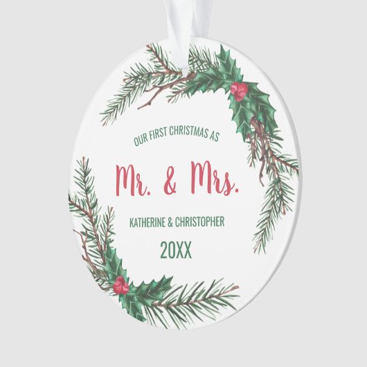 Ons eerste kersthuwelijk | Foto Mistletoe Ornament (voorkant)