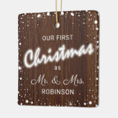 Ons eerste kersthuwelijk | Fotocollage Keramisch Ornament (Links)