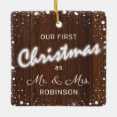 Ons eerste kersthuwelijk | Fotocollage Keramisch Ornament (Voorkant)