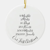 Ons eerste kersthuwelijk Jubileum bruiloft Keramisch Ornament (Voorkant)