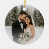 Ons eerste kersthuwelijk keramisch ornament (Voorkant)