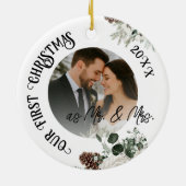 Ons eerste kersthuwelijk keramisch ornament (Achterkant)