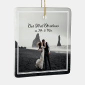 Ons eerste kersthuwelijk keramisch ornament (Rechts)