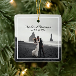 Ons eerste kersthuwelijk keramisch ornament