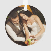 Ons eerste kersthuwelijk met aangepaste foto's ornament (achterkant)