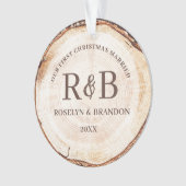 Ons eerste kersthuwelijk met aangepaste foto's ornament (voorkant)