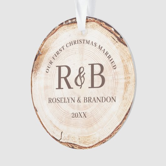 Ons eerste kersthuwelijk met aangepaste foto's ornament (voorkant)