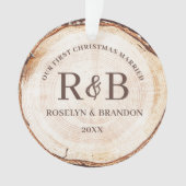 Ons eerste kersthuwelijk met aangepaste foto's ornament (voorkant)