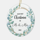 Ons eerste kersthuwelijk met keramische keramische keramisch ornament (Links)