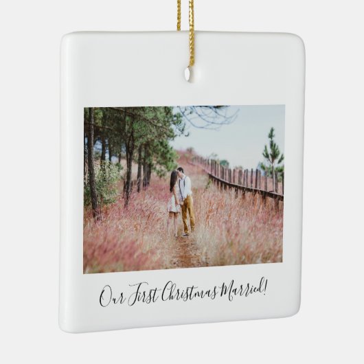 Ons eerste kersthuwelijk met  kerst keramisch ornament (Rechts)