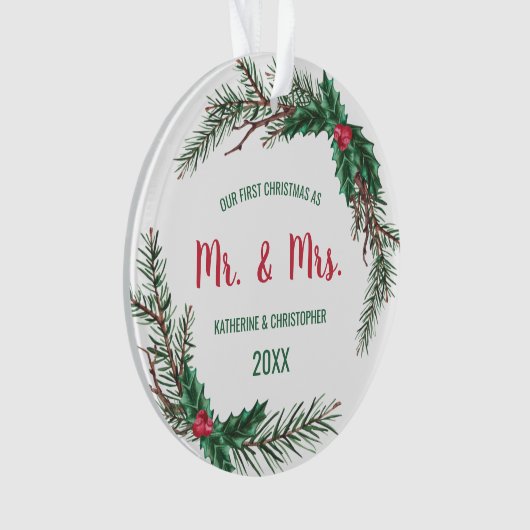 Ons eerste kersthuwelijk | Mistletoe Ornament (voorkant)