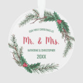 Ons eerste kersthuwelijk | Mistletoe Ornament (achterkant)
