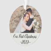 Ons eerste kersthuwelijk ornament (voorkant)