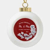 Ons eerste kersthuwelijk | Zilver Roos Ornament (Voorkant)