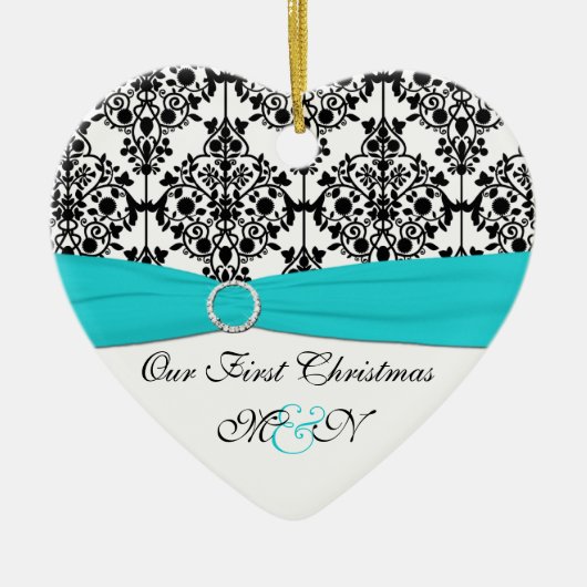 Ons eerste kerstkeepskever-Ornament Keramisch Ornament (Voorkant)