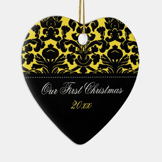 Ons eerste kerstkeepskever-Ornament Keramisch Ornament (Rechts)