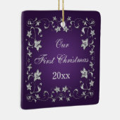 Ons eerste kerstkeepskever-Ornament Keramisch Ornament (Rechts)