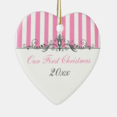 Ons eerste kerstkeepskever-Ornament Keramisch Ornament (Rechts)