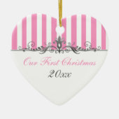 Ons eerste kerstkeepskever-Ornament Keramisch Ornament (Voorkant)