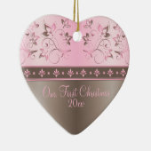 Ons eerste kerstkeepskever-Ornament Keramisch Ornament (Rechts)