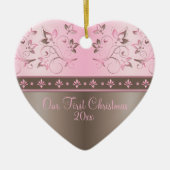 Ons eerste kerstkeepskever-Ornament Keramisch Ornament (Voorkant)