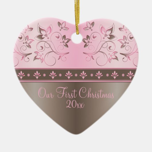 Ons eerste kerstkeepskever-Ornament Keramisch Ornament (Voorkant)
