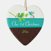 Ons eerste kerstkeepskever-Ornament Keramisch Ornament (Rechts)