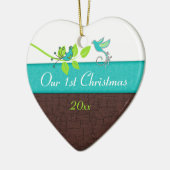 Ons eerste kerstkeepskever-Ornament Keramisch Ornament (Links)