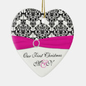 Ons eerste kerstkeepskever-Ornament Keramisch Ornament (Rechts)