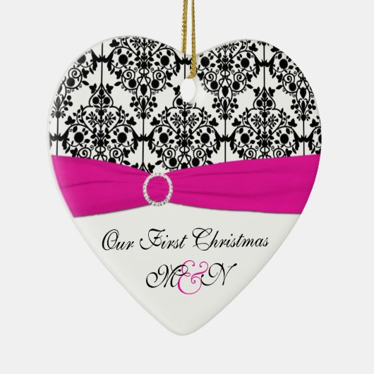 Ons eerste kerstkeepskever-Ornament Keramisch Ornament (Rechts)
