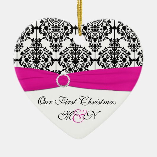 Ons eerste kerstkeepskever-Ornament Keramisch Ornament (Voorkant)