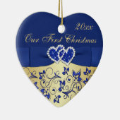 Ons eerste kerstkeepskever-Ornament Keramisch Ornament (Rechts)