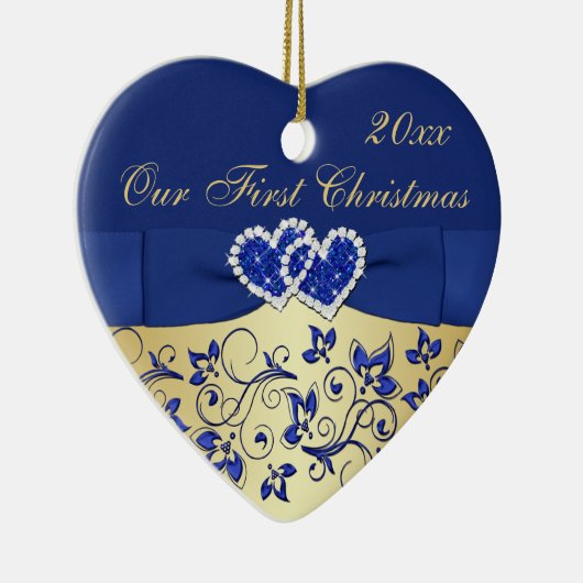 Ons eerste kerstkeepskever-Ornament Keramisch Ornament (Rechts)