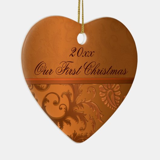 Ons eerste kerstkeepskever-Ornament Keramisch Ornament (Rechts)