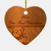 Ons eerste kerstkeepskever-Ornament Keramisch Ornament (Voorkant)