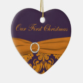 Ons eerste kerstkeepskever-Ornament Keramisch Ornament (Rechts)