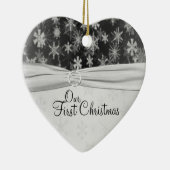 Ons eerste kerstkeepskever-Ornament Keramisch Ornament (Rechts)