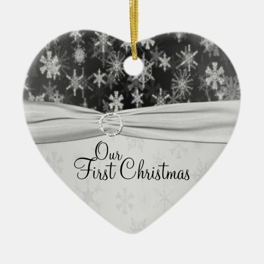 Ons eerste kerstkeepskever-Ornament Keramisch Ornament (Voorkant)