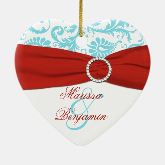 Ons eerste kerstkeepskever-Ornament Keramisch Ornament (Achterkant)