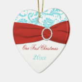 Ons eerste kerstkeepskever-Ornament Keramisch Ornament (Links)