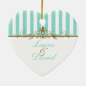 Ons eerste kerstkeepskever-Ornament Keramisch Ornament (Achterkant)