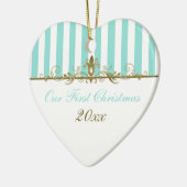 Ons eerste kerstkeepskever-Ornament Keramisch Ornament (Links)