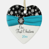 Ons eerste kerstkeepskever-Ornament Keramisch Ornament (Rechts)