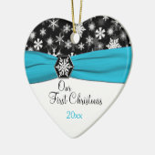 Ons eerste kerstkeepskever-Ornament Keramisch Ornament (Links)