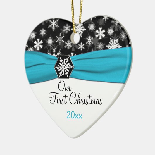 Ons eerste kerstkeepskever-Ornament Keramisch Ornament (Links)